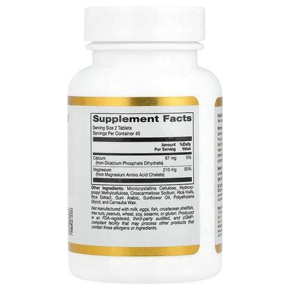 California Gold Nutrition, Quelato de magnesio con calcio, 90 comprimidos