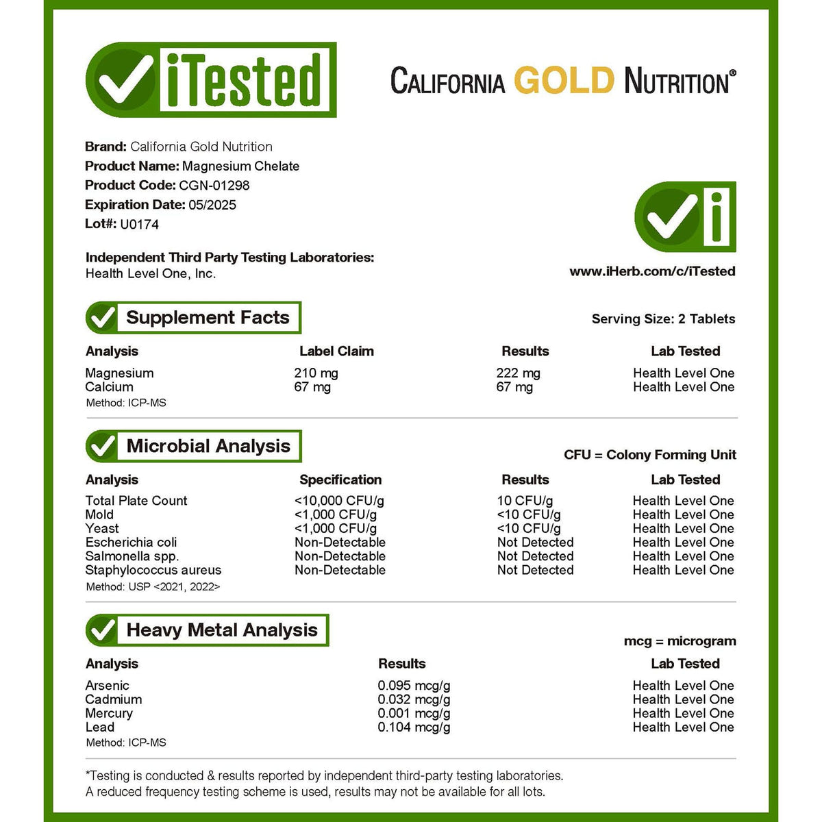 California Gold Nutrition, Quelato de magnesio con calcio, 90 comprimidos